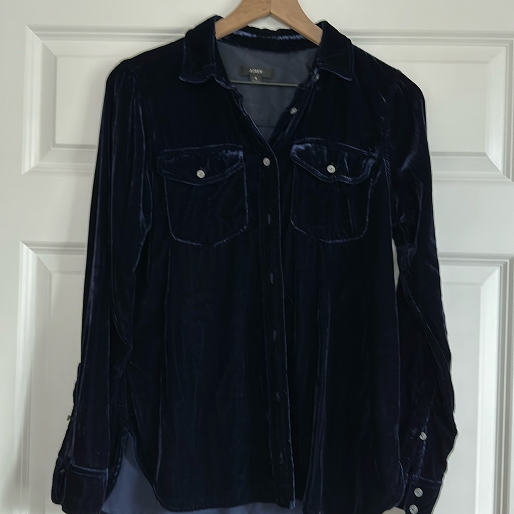 JCrew navy velvet size 4